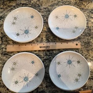 Atomic Starburst by Franciscan USA. 4 bread and butter plates.